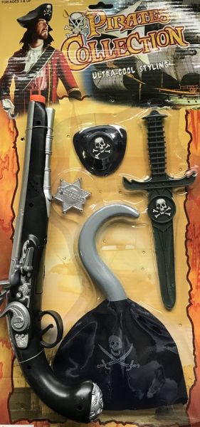 LPE50242A - Kit de pirate avec fusil , crochet , poignard et accessoires - 1
