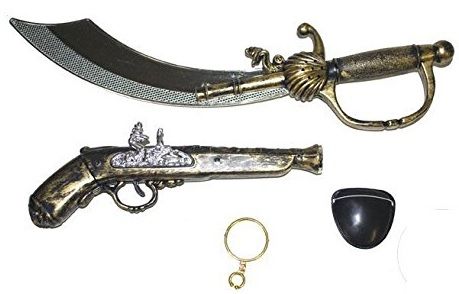 LPE50338 - Kit de pirate avec sabre , boucanier et accessoires - 1