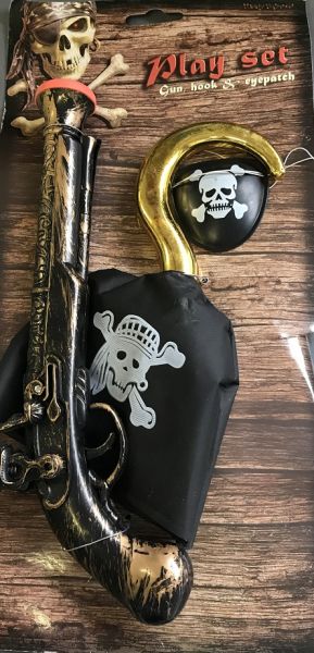 LPE50340 - Kit de pirate boucanier avec crochet , fusil et accessoire - 1