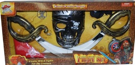 LPE50532 - Kit de pirate avec un masque , 2 sabres et accessoires - 1