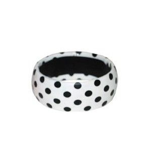 LPE53646B - Bracelet Blanc à pois noirs - Enfants - 1