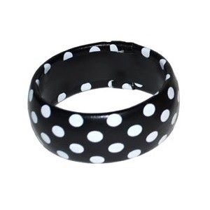 LPE53646N - Bracelet Noir à pois Blancs - Enfants - 1