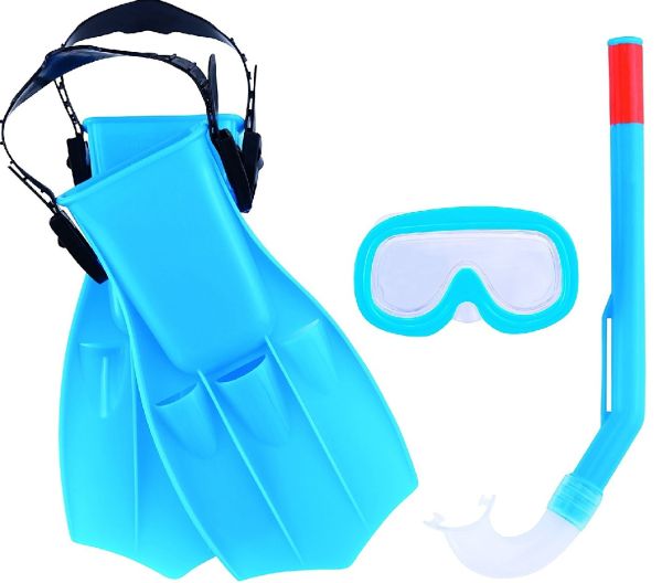 LPEO91928A - Kit masque Tuba et palmes - Bleu pour enfant de 3 à 6 ans - 1