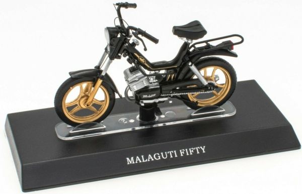 MAGMOT002 - Cyclomoteur MALAGUTTI Fifty 1989 noir jantes or - 1