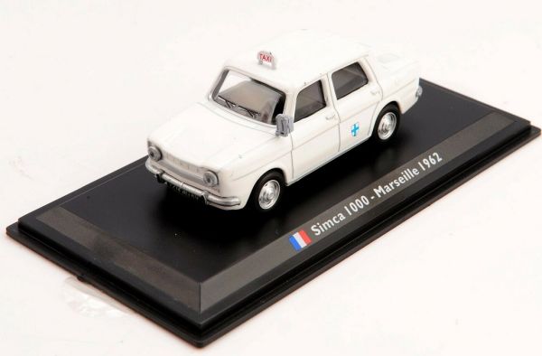 MAGTX19 - SIMCA 1000 1962 blanche taxi de Marseille vendue sous blister - 1