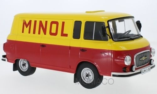 MODMCG18210 - BARKAS B 1000 fourgon 1970 MINOL rouge et jaune - 1