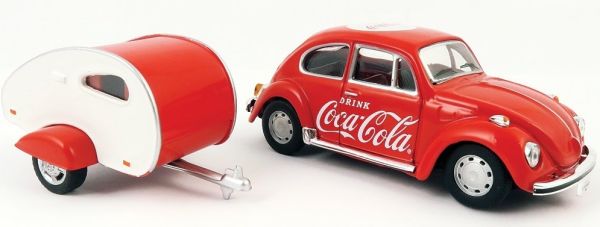 MCITY440032 - VOLKSWAGEN Coccinelle COCA COLA 1967 avec mini caravane publicitaire - 1