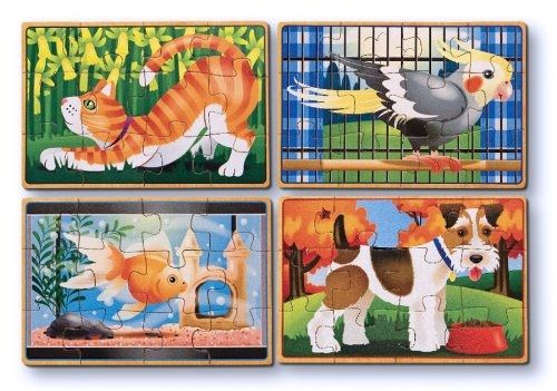 MED13790 - 4 Puzzles de 12 Pièces Les animaux domestiques - 1