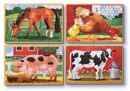 MED13793 - 4 Puzzles de 12 Pièces Les animaux de la ferme - 1