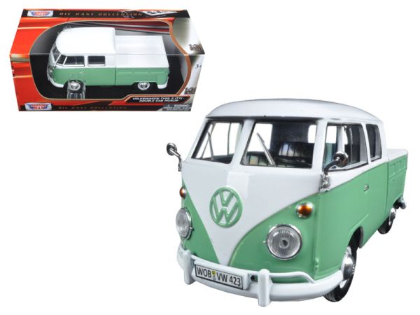 MMX79343VERT - VOLKSWAGEN Type 2 T1 double cabine pickup blanc vert - 1