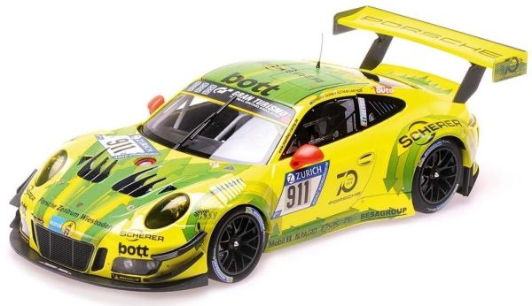 MNC155186911 - PORSCHE 911 GT3 R Mantey Racing #911 24h Nurburgring 2018 pilotes Estre / Dumas / Vanthoor / Bamber - 1