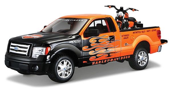 MST32182 - FORD F-150 STX Pick-up marquage Harley Davidson avec 1 moto Harley XL 1200N Nighster 2007 - 1