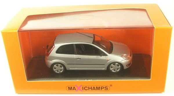 Voiture Miniature Ford Fiesta 2002 Grise 1/43 Par Minichamps - Modèle Collection Occasion
