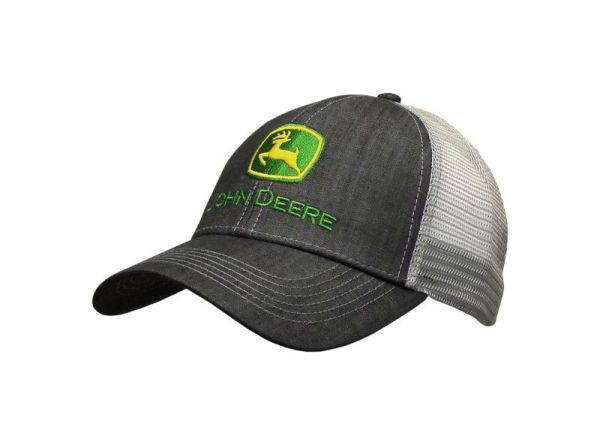 MC13080422CH - Casquette avec arrière en filet de marque commerciale JOHN DEERE grise - 1