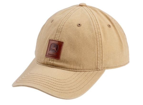 MC13080619CB - Casquette avec écusson en cuir JOHN DEERE Beige - 1