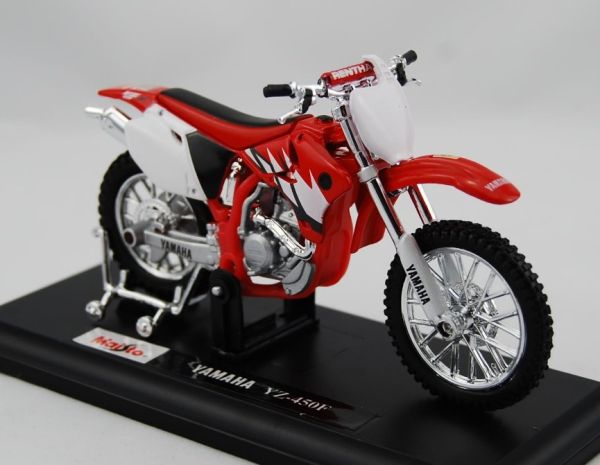 Miniatura Moto Trilha Yamaha YZ-450F Vermelha Metal Colecao
