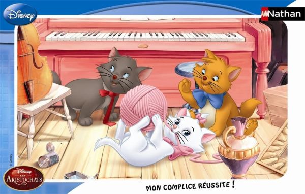 NAT86021 - Puzzle avec cadre 15 pièces LES ARISTOCHATS - 1