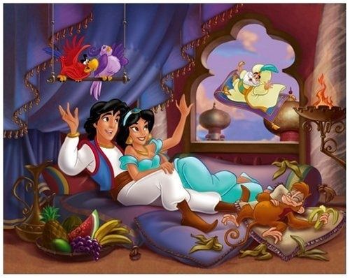 NAT86688 - Puzzle - 100 Pièces - ALADIN : Histoire d'amour - 36 x 26 cm - 1