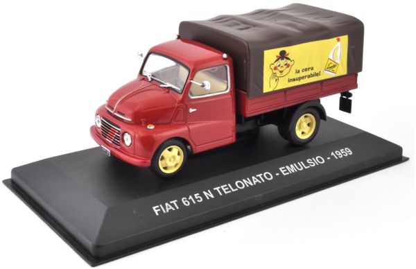 NET0021 - FIAT 615 N Telonato 1959 porteur bâché produits ménagés italien EMULSIO - 1