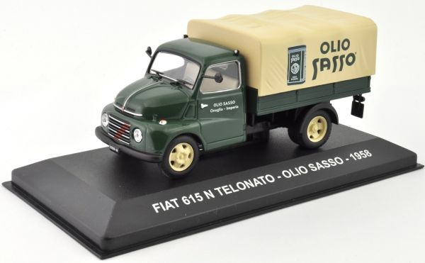 NET0022 - FIAT 615 N Telonato 1958 porteur bâché huile d'olive italienne OLIO SASSO - 1