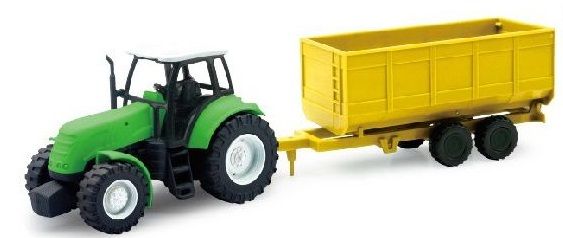 NEW05685C - Tracteur vert avec benne jaune - 1