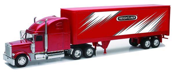 NEW12783 - FREIGHTLINER 6x4 rouge avec semi caisse rigide marquage FREIGHTLINER - 1