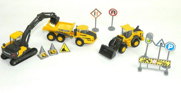 NEW33063 - Coffret travaux publics VOLVO avec engins et accessoires - 1