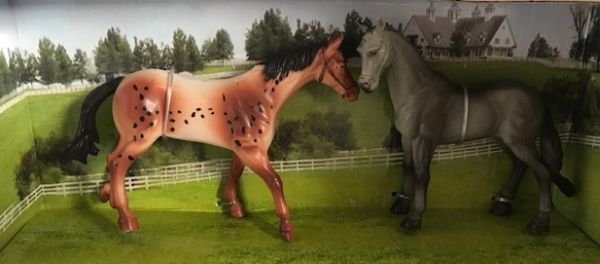 NEW37095A - Coffret de 2 Chevaux Marron et Gris - 1