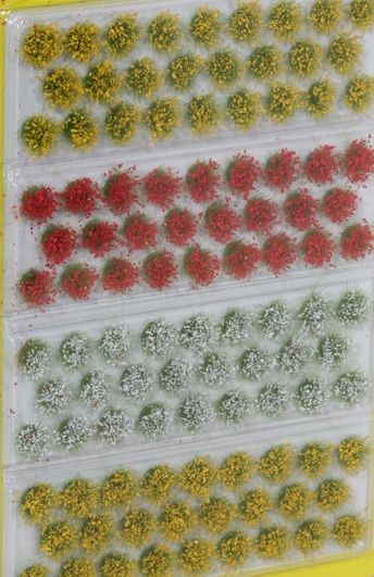 NOC07135 - Lot de 104 touffes d'herbes en fleurs 6 mm - 1