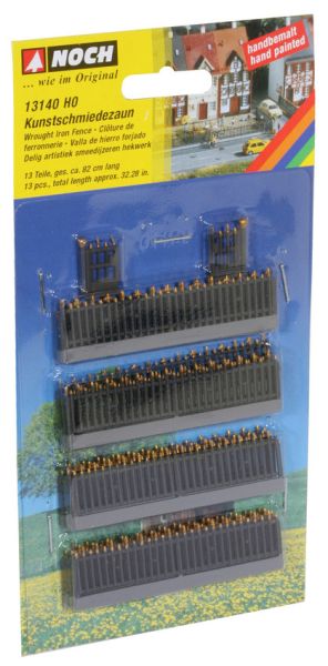 NOC13140 - 13 clôtures de type ferronerie de 7x2cm et 2 portillons de1,2x1,5cm - 1