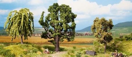 NOC21008 - 1 chêne 15 cm , 1 Saule pleureur 11 cm et 1 Sorbier 11.5 cm - 1