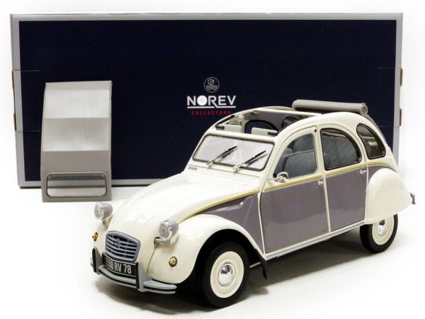 NOREV181494 - CITROEN 2 cv Dolly 1985 blanche à portes grises capote retirable - 1