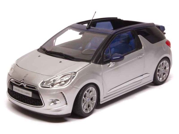 NOREV181548 - CITROEN DS 3 cabriolet gris argent avec accessoires interchangeables - 1
