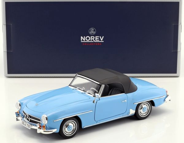 NOREV183400 - MERCEDES BENZ 190 SL 1955 cabriolet bleu capote retirable - 1