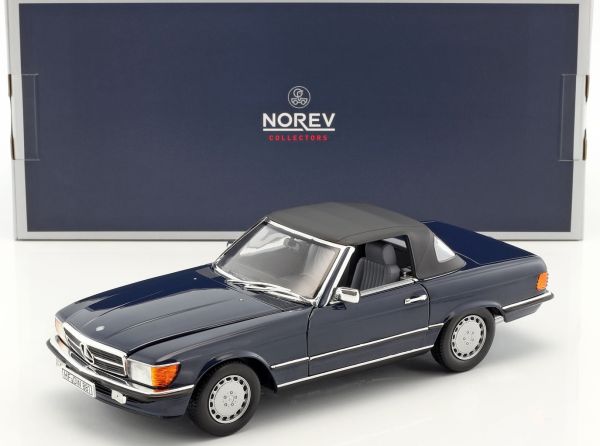 NOREV183466 - MERCEDES BENZ 300 SL 1986 cabriolet  découvrable bleu foncé - 1