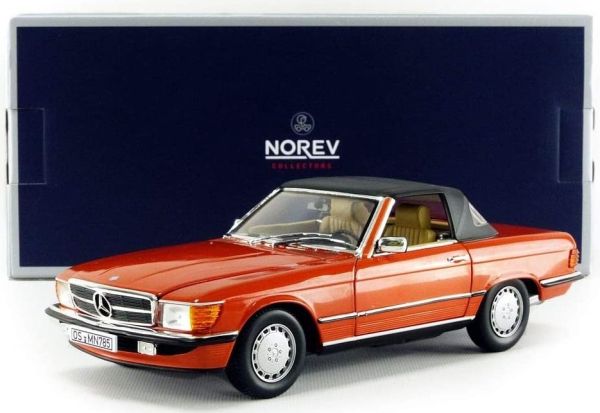 NOREV183467 - MERCEDES BENZ 300 SL 1986 cabriolet ouvert ou fermé orange - 1