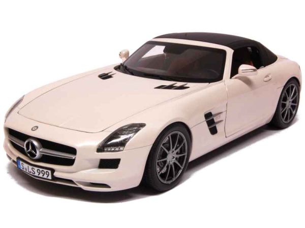NOREV183491 - MERCEDES BENZ SLS AMG Roadster 2011 blanc métal capote démontable - 1