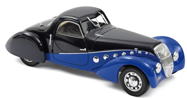 NOREV184696 - PEUGEOT 302 Darl'Mat coupé 1937 noire et bleue - 1