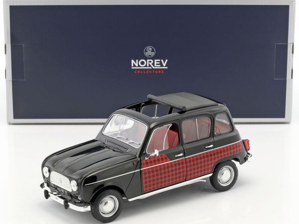 NOREV185242 - RENAULT 4 La Parisiènne 1964 noire à damier rouge - 1