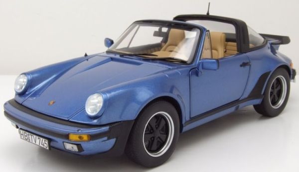 NOREV187663 - PORSCHE 911 Turbo Targa Cabriolet bleue capote retirable 1987 - 1
