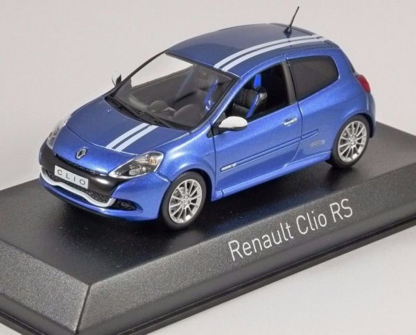 NOREV517593 - RENAULT Clio RS Gordini 2009 bleu avec bandes blanches - 1