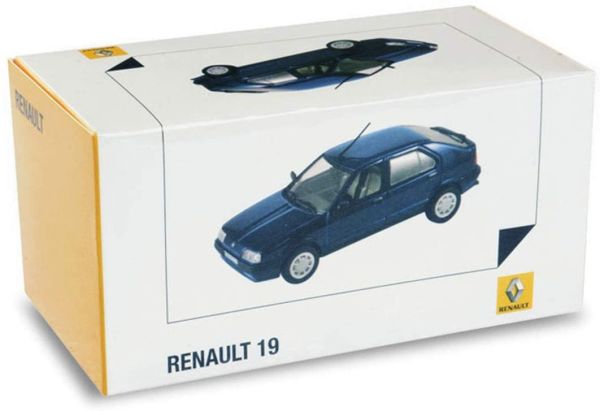 Miniature RENAULT R19 1988 bleue foncee boite constructeur NOREV NOREV80927 Collect World