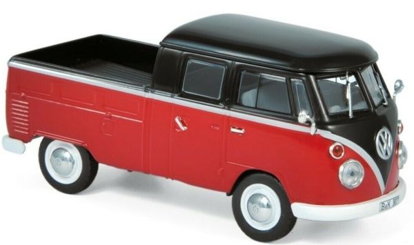 NOREV840218 - VOLKSWAGEN T1 double cabine pick-up 1961 rouge et noir - 1