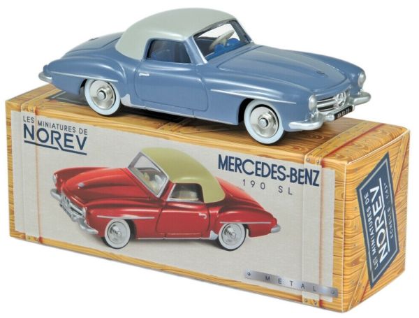 NOREVCL3511 - MERCEDES BENZ 190 SL 1956 bleue toi gris clair - 1