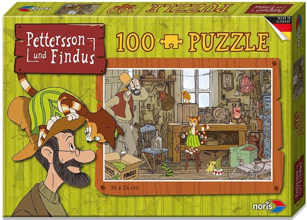 NORI606031351 - Puzzle 100 pièces Pettersson & Findus - Dans le Garage 36 x 24 cm - 1