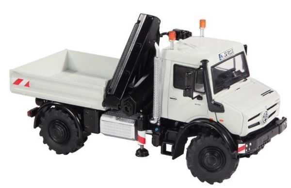 NZG9113 - MERCEDES BENZ Unimog U 5000 blanc avec grue - 1