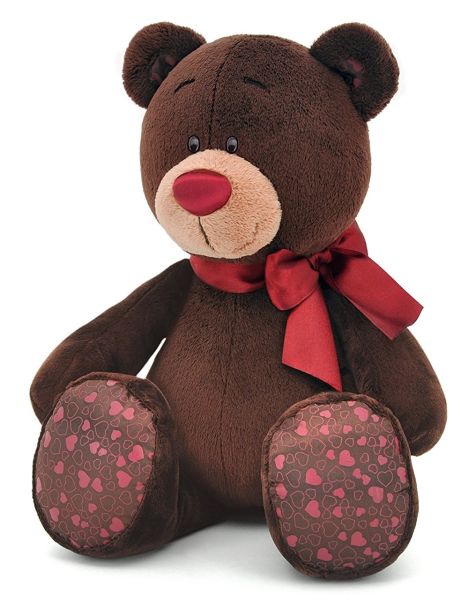 ORTC004/20 - Ours choco assis en peluche - 1