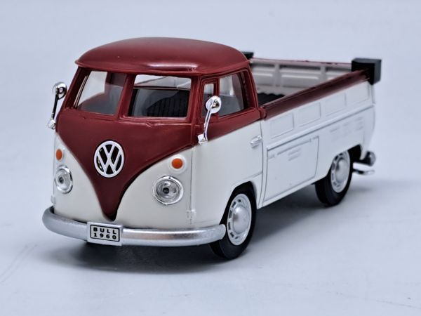 CAR13456 - VOLKSWAGEN Type 1 Bus Pick-up Bordeaux et blanc - 1