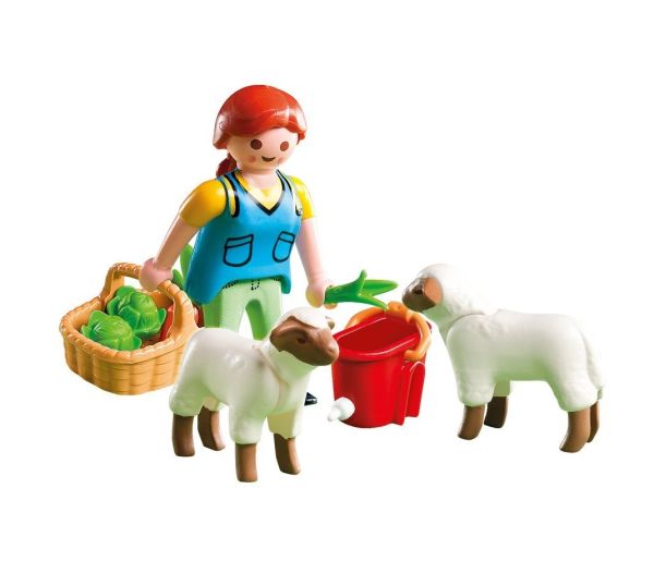 PLAY4765 - Agricultrice avec Moutons - 11 Pièces - 1