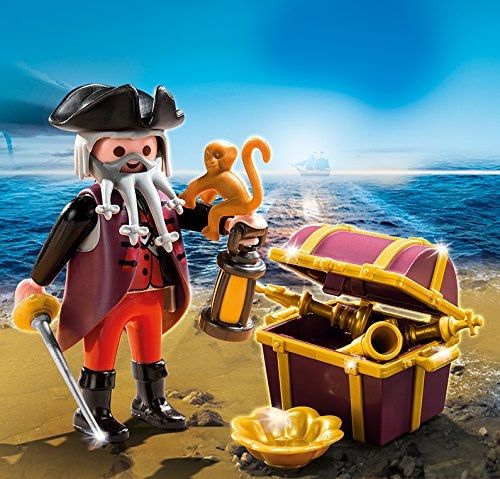 PLAY4783 - Pirate Barbe Grise avec coffre - 11 Pièces - 1